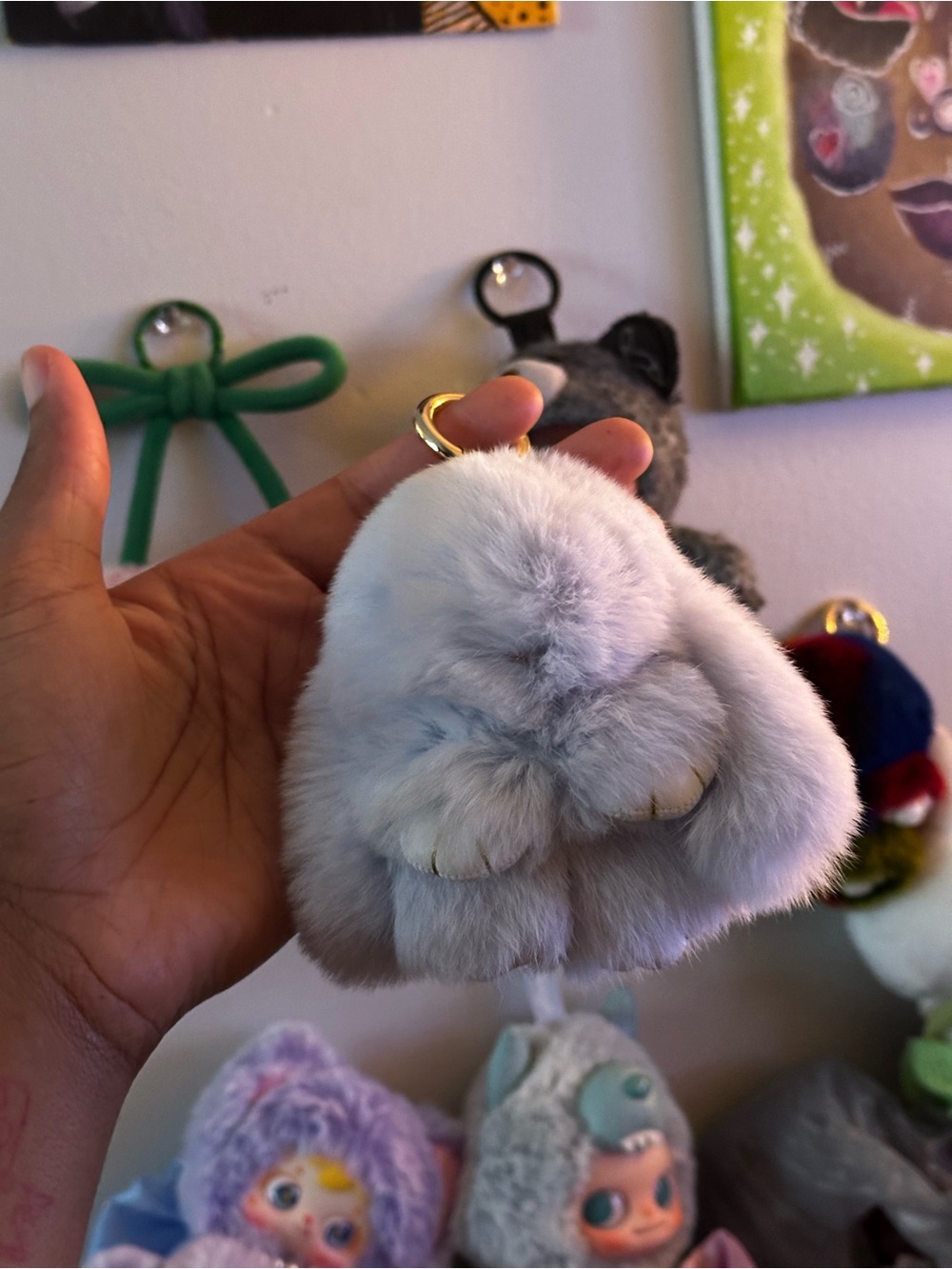 Light blue bunny keychain